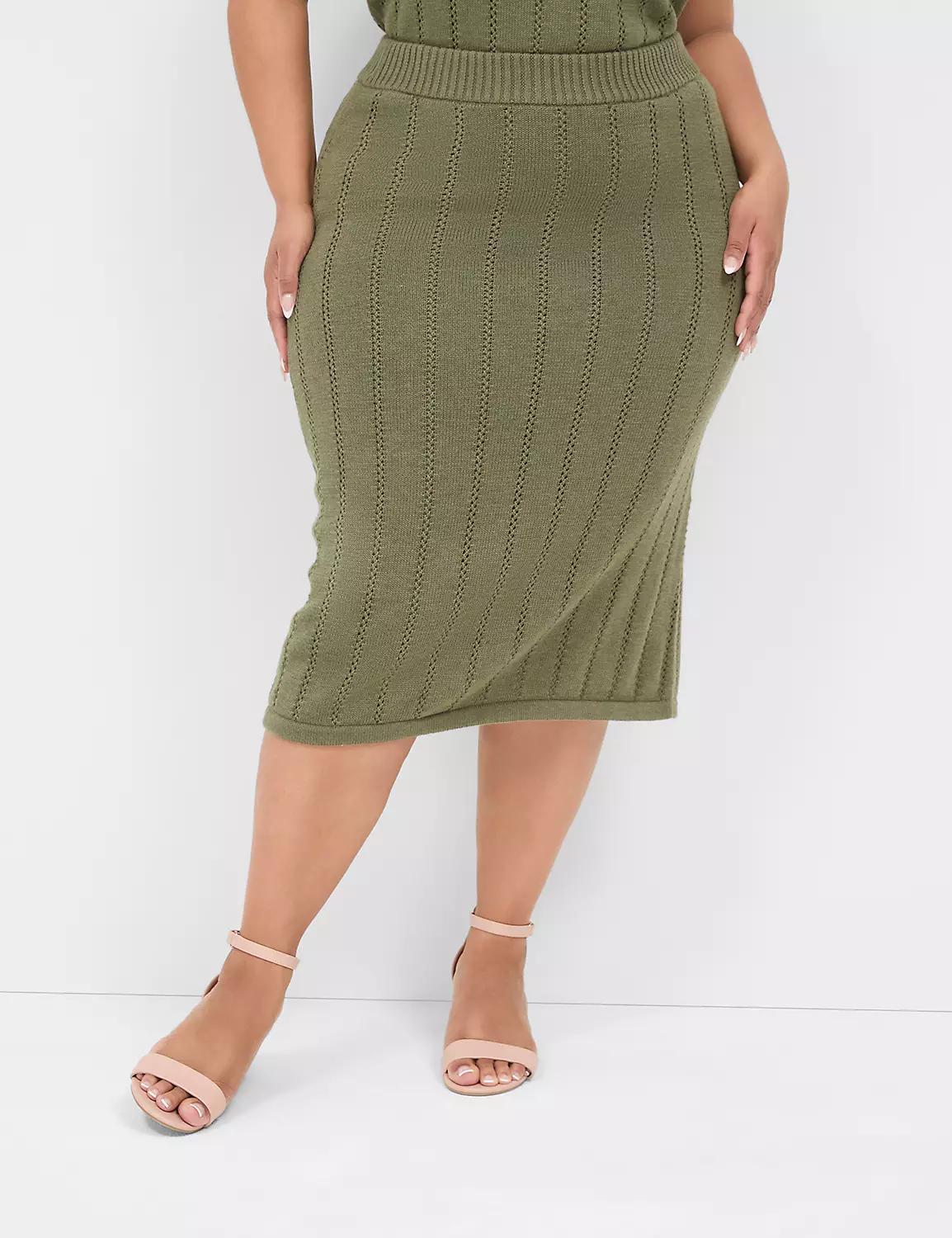 Pointelle Sweater Skirt Product Image
