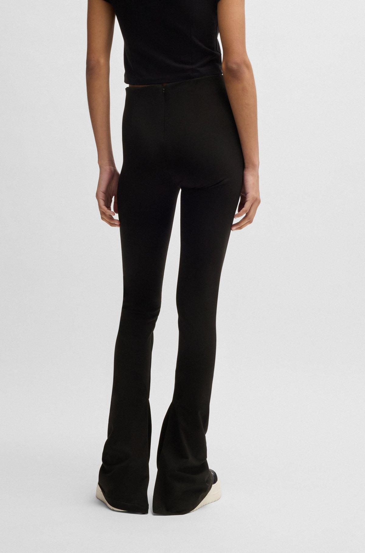 HUGO - Flared-leg trousers in stretch cotton - Black Product Image