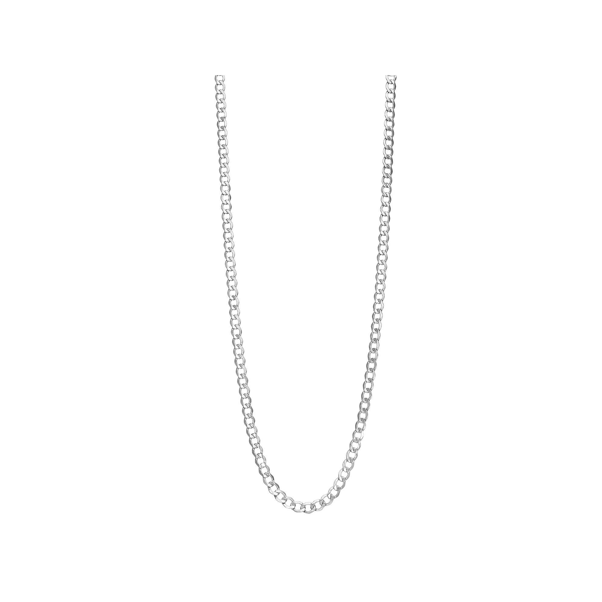 Jordan Blue 10k White Gold 4.4 mm Curb Chain Necklace, Women's, Size: 20" Product Image