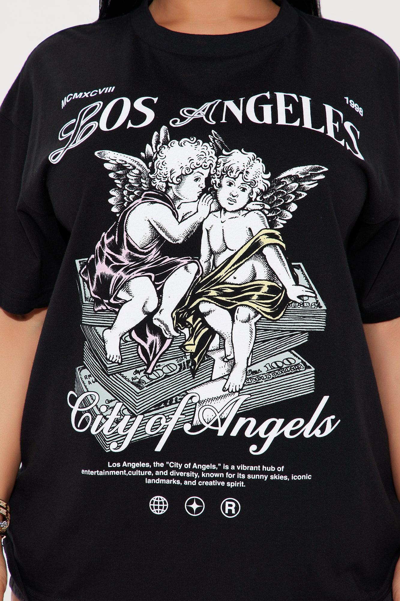 City of Angels LA Oversized Tee - Black Product Image