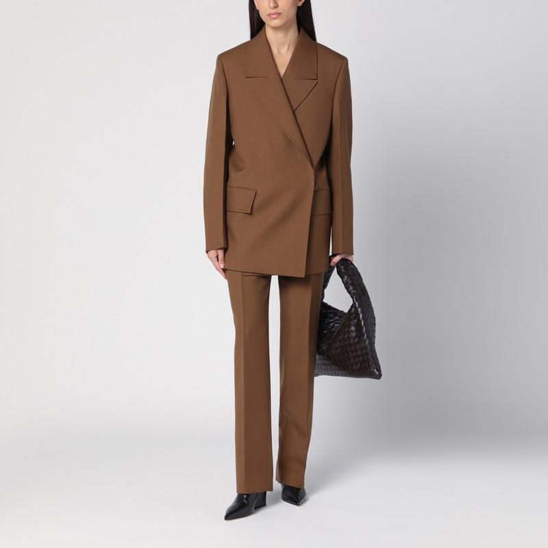 JIL SANDER Brown Wool Double-breasted Jacket Product Image