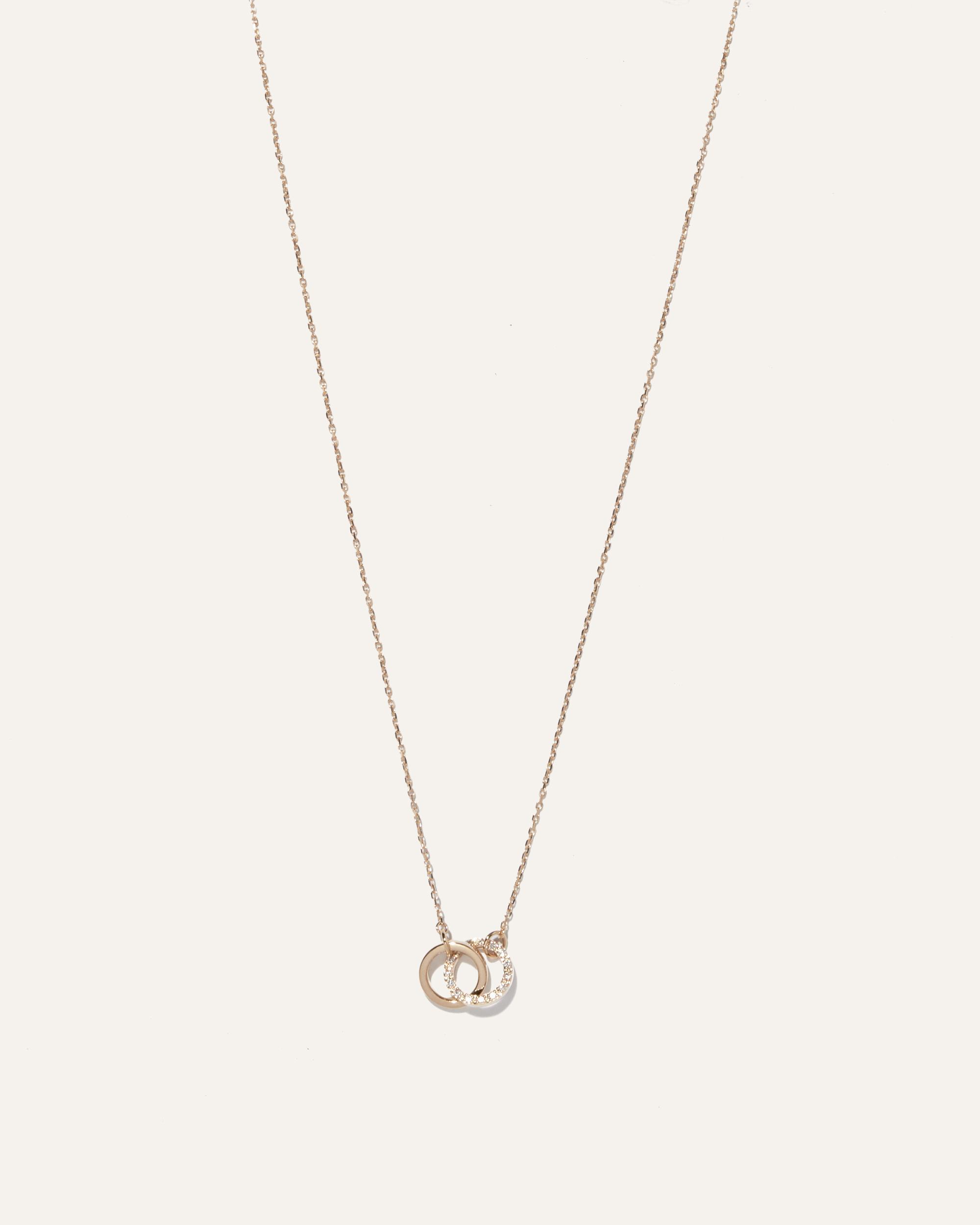 Quince | Women's 14K Gold Diamond Pave Interlock Necklace Product Image
