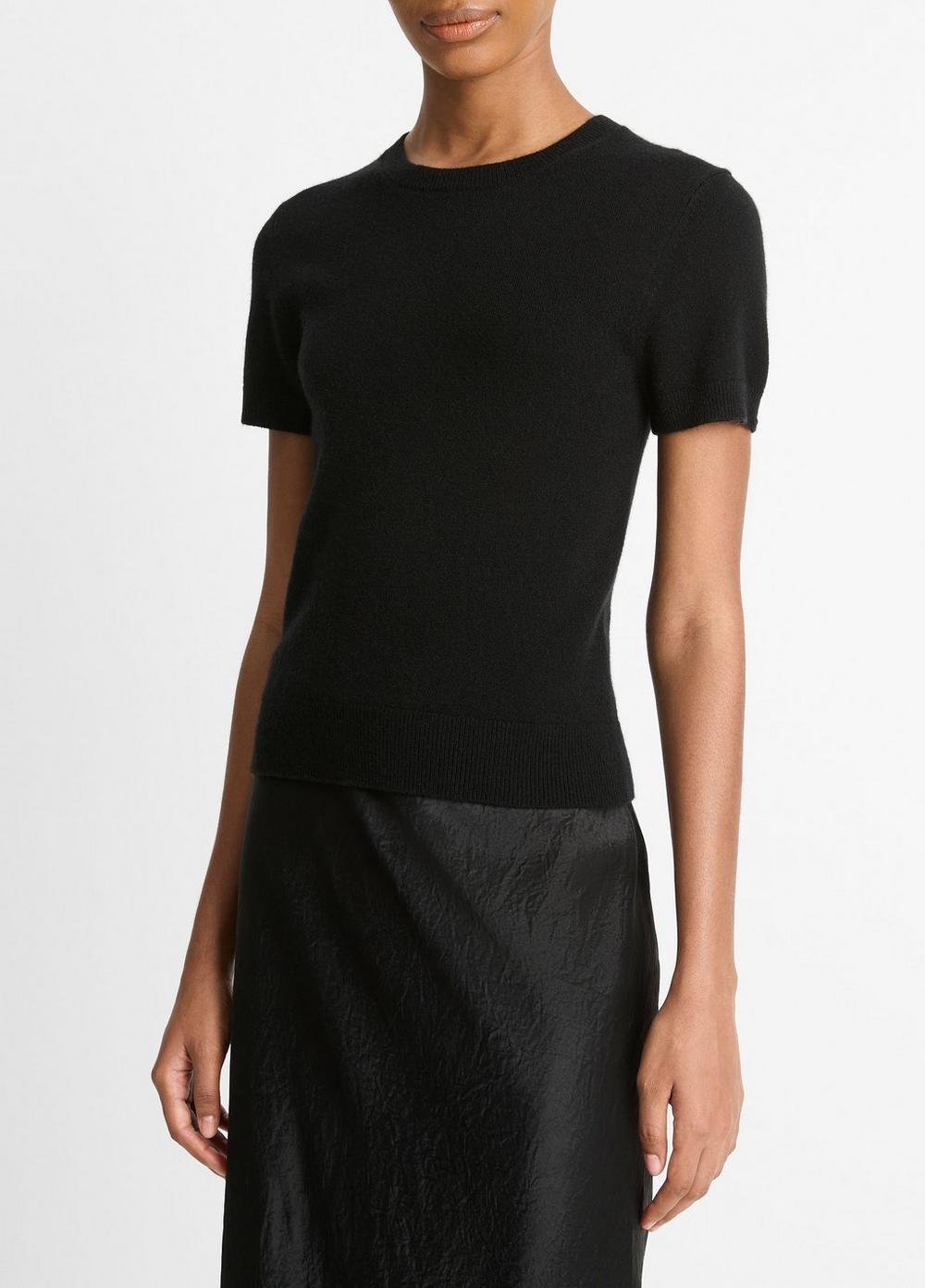 Womens Wool & Cashmere-Blend Short-Sleeve Sweater, Ruby Ink, Size XXS Vince Product Image