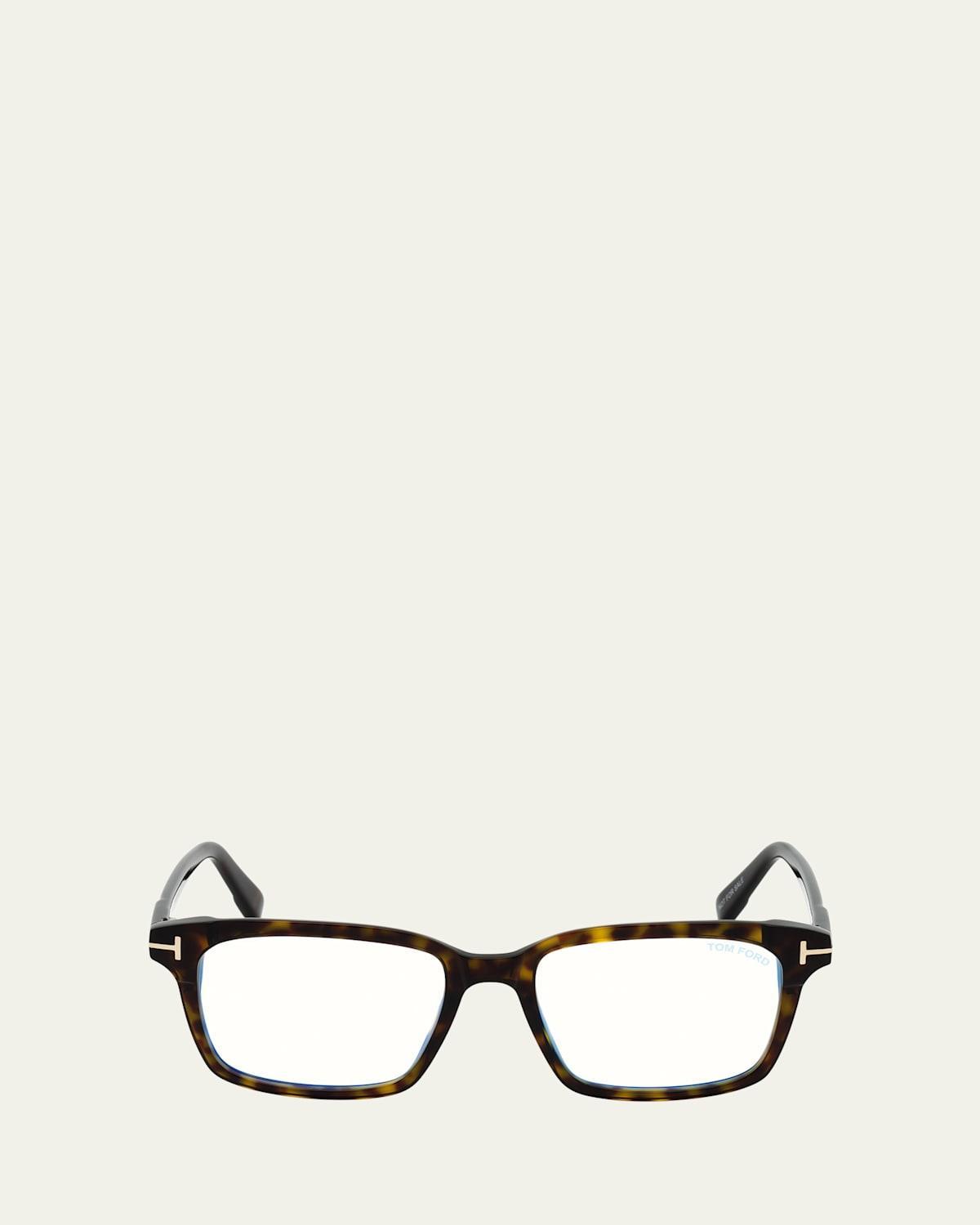 Mens Blue Block 54mm Square Acetate Optical Glasses Product Image