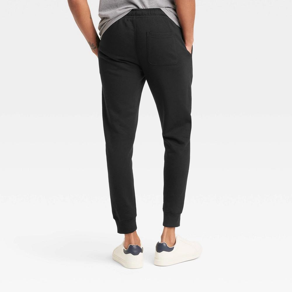 Men's Fleece Jogger Pants - Goodfellow & Co™ Black XL: Midweight, Adjustable Waistband, Tapered Leg Product Image