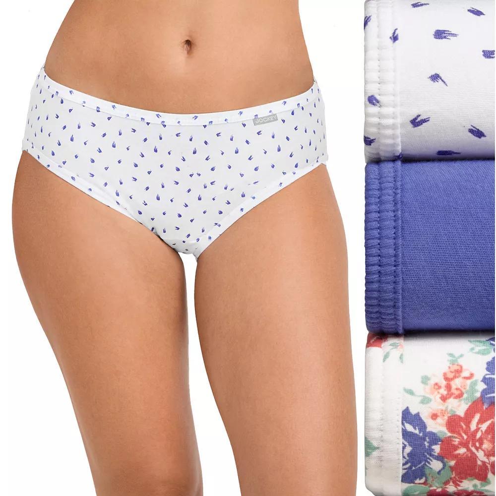 Women's Jockey® Elance 3-Pack Bikini Panty Set 1489, Size: 5, Brush Dot Product Image