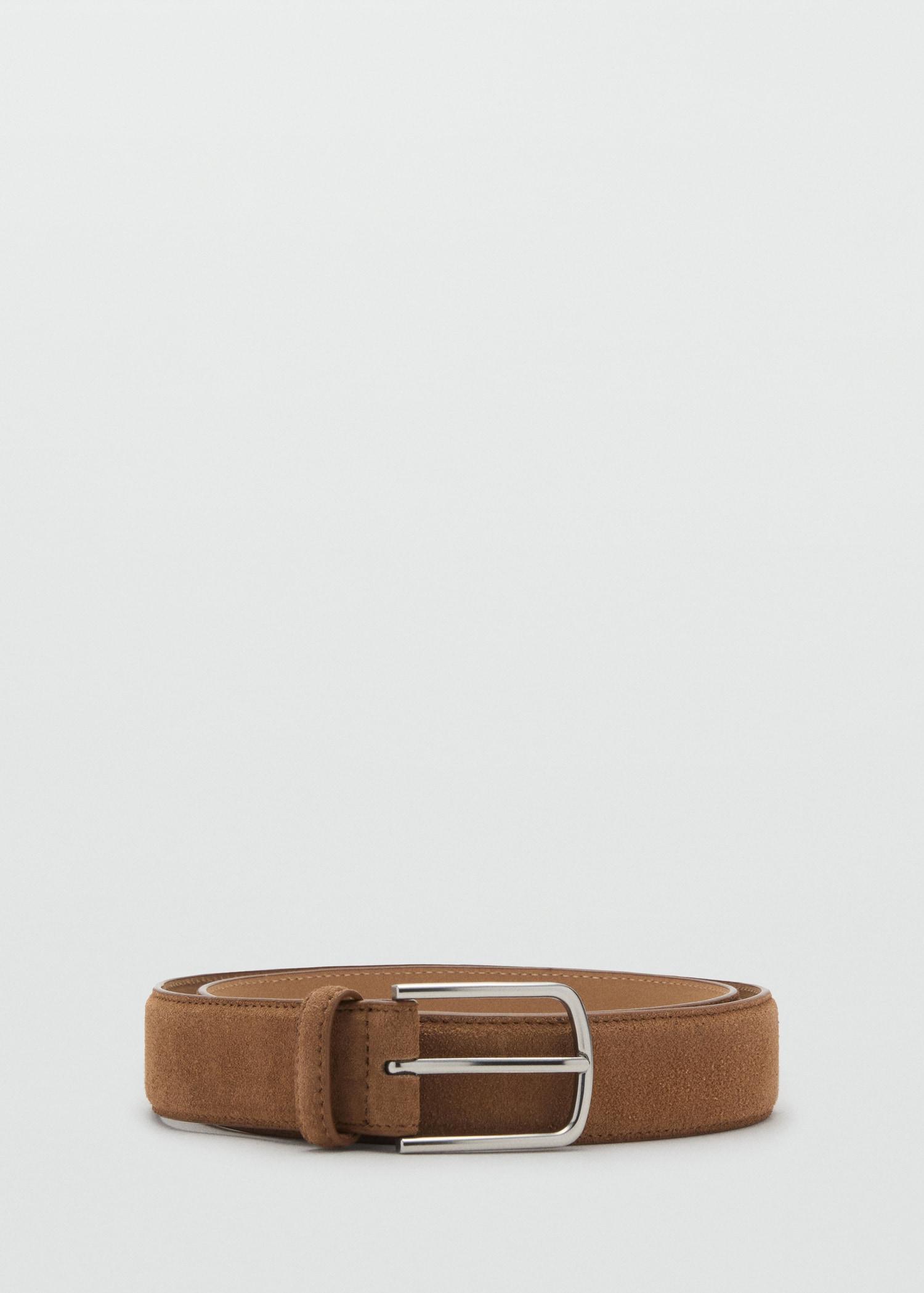 Suede leather belt - Men | MANGO USA Product Image