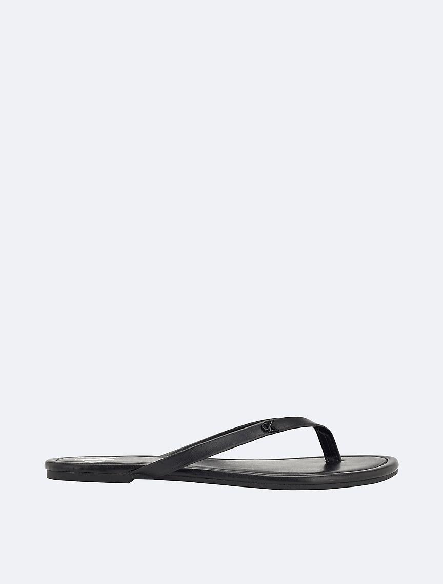 Calvin Klein Women's Women's Solid T-Strap Sandal - Black - 7 Product Image