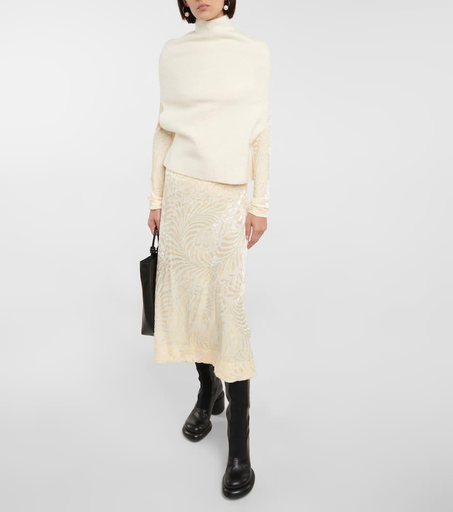 JIL SANDER Turtleneck Wool-blend Top In Pastel Green Product Image