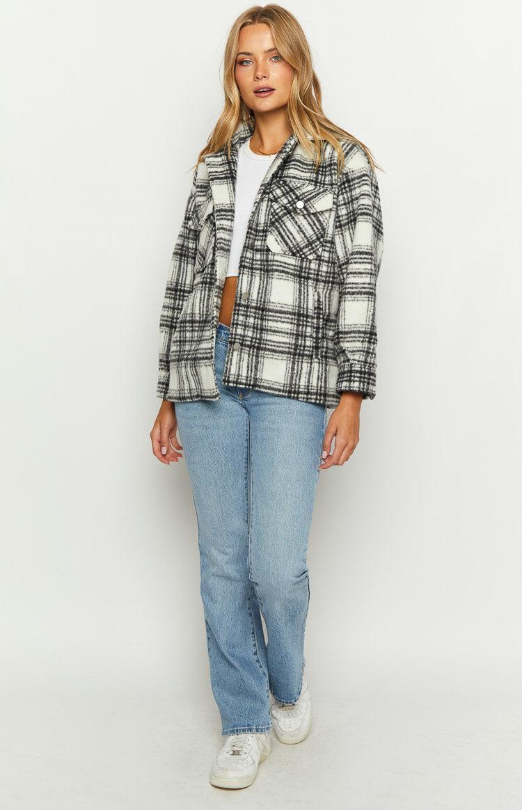 Orson Fleece Black and White Check Jacket Product Image