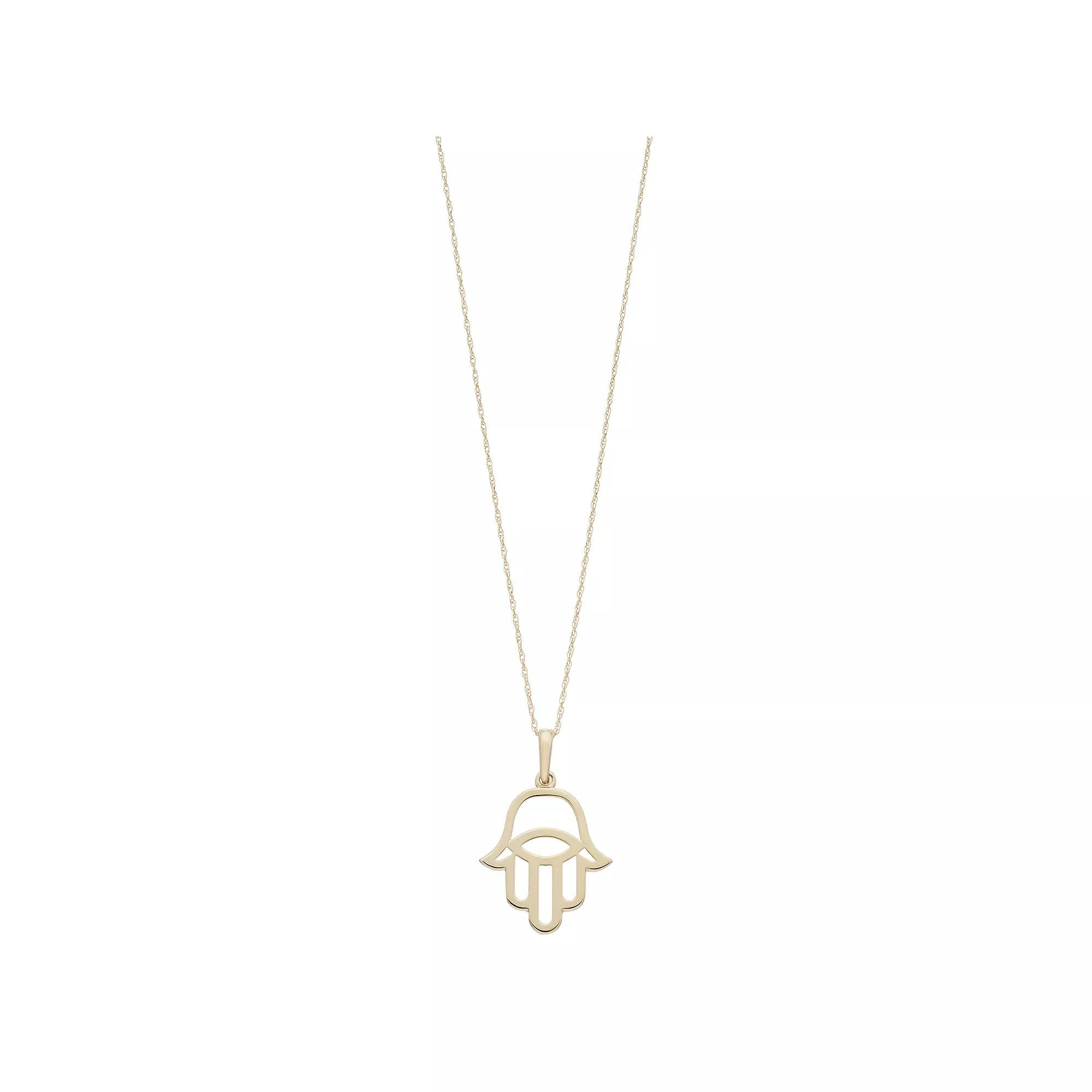 Au Naturale 14k Gold Hamsa Pendant Necklace, Women's, Size: 18", Yellow Product Image