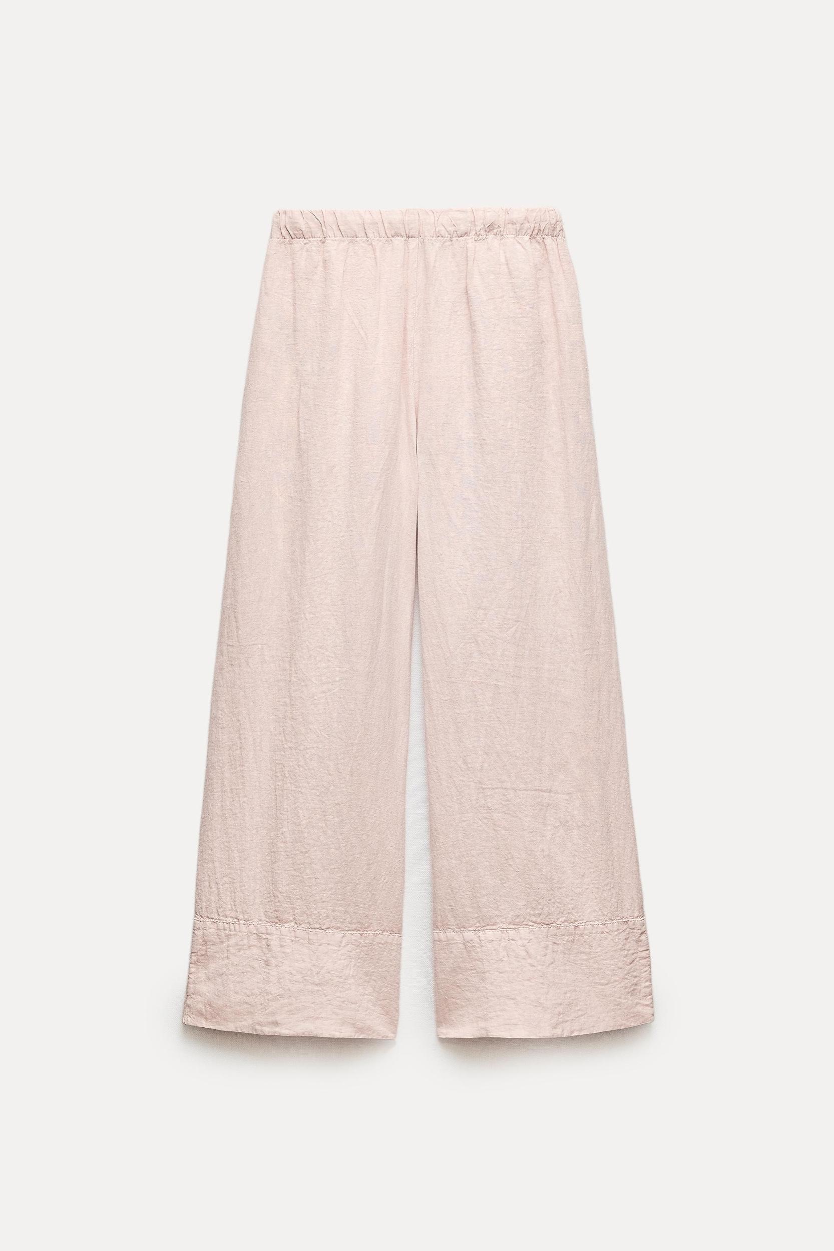 100% LINEN PALAZZO PANTS ZW COLLECTION Product Image
