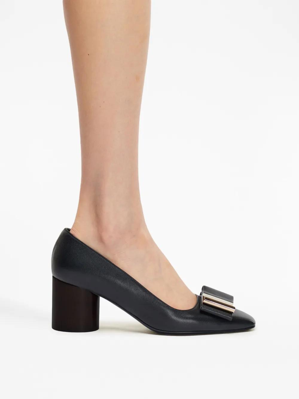 60mm Double-bow leather pumps Product Image