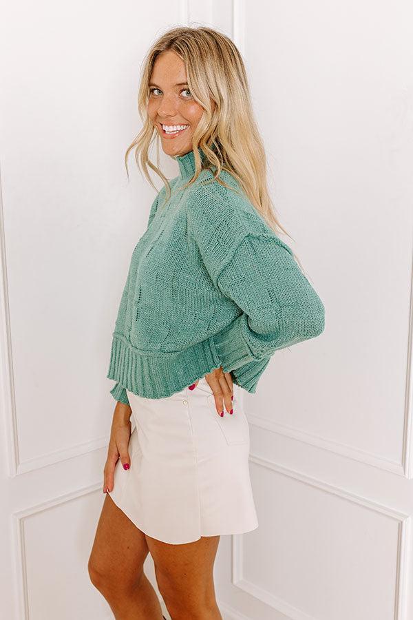 Cool Weather Knit Sweater in Jade Product Image
