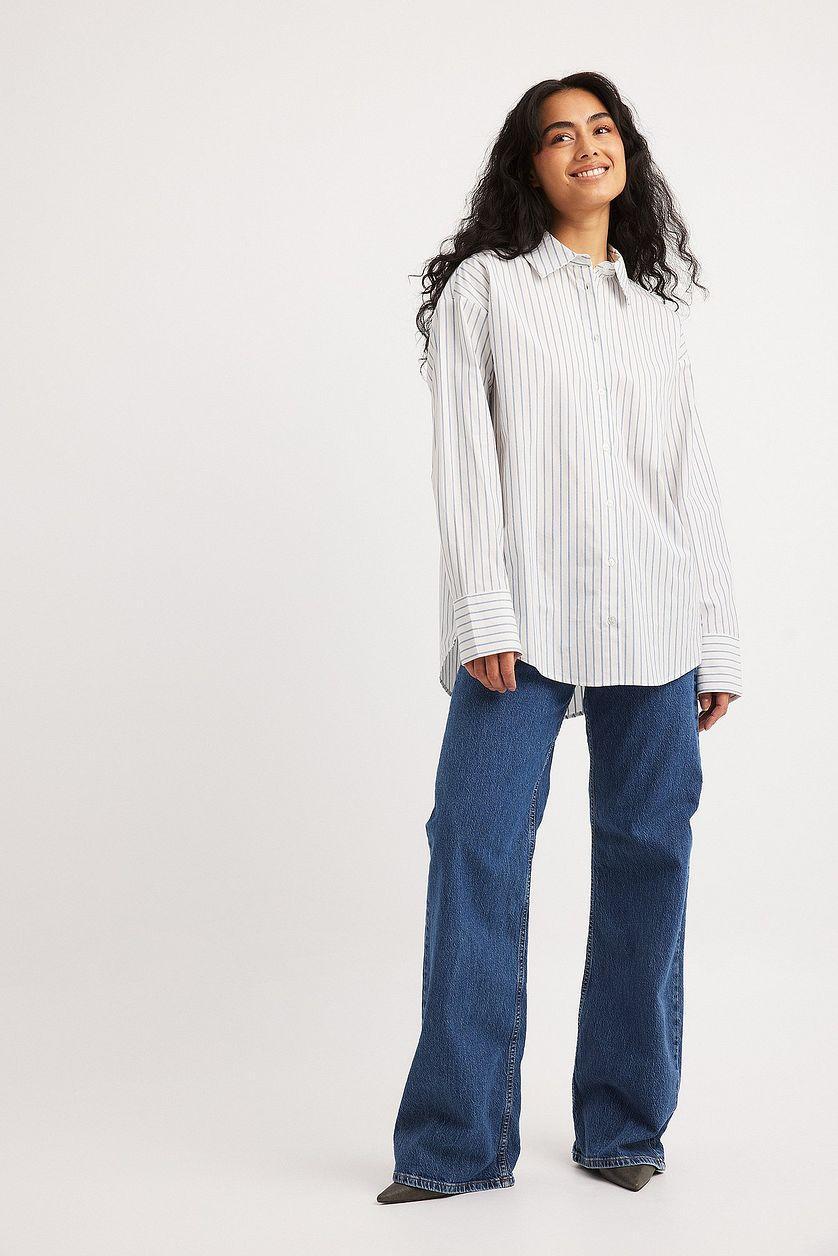 Oversized Long Sleeve Cotton Shirt Product Image