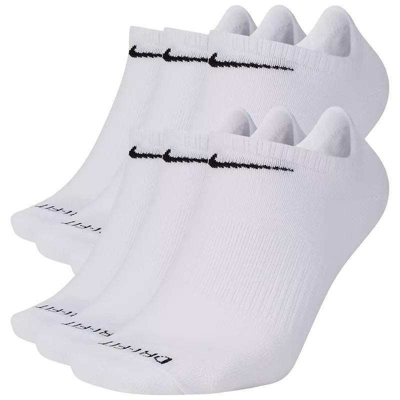 Men's Nike 6-pack Everyday Plus Lightweight No-Show Training Socks, Size: 8-12, White Black Product Image