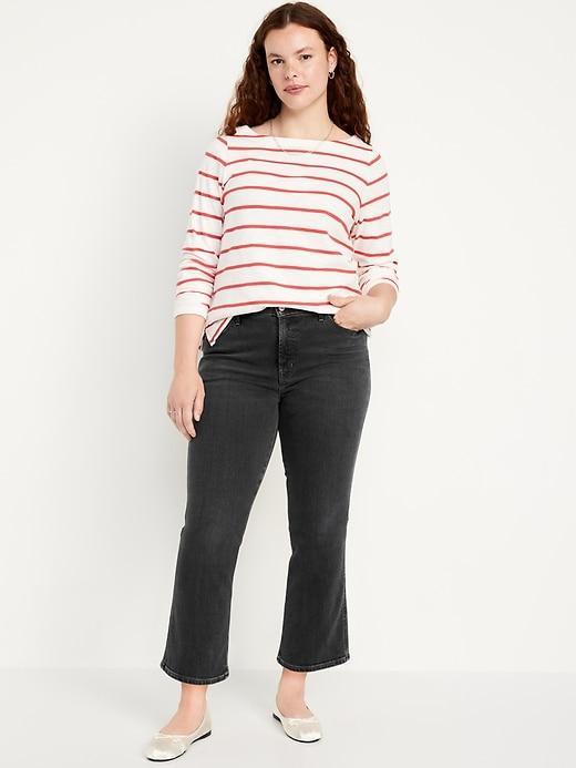 High-Waisted Vintage Crop Flare Jeans Product Image