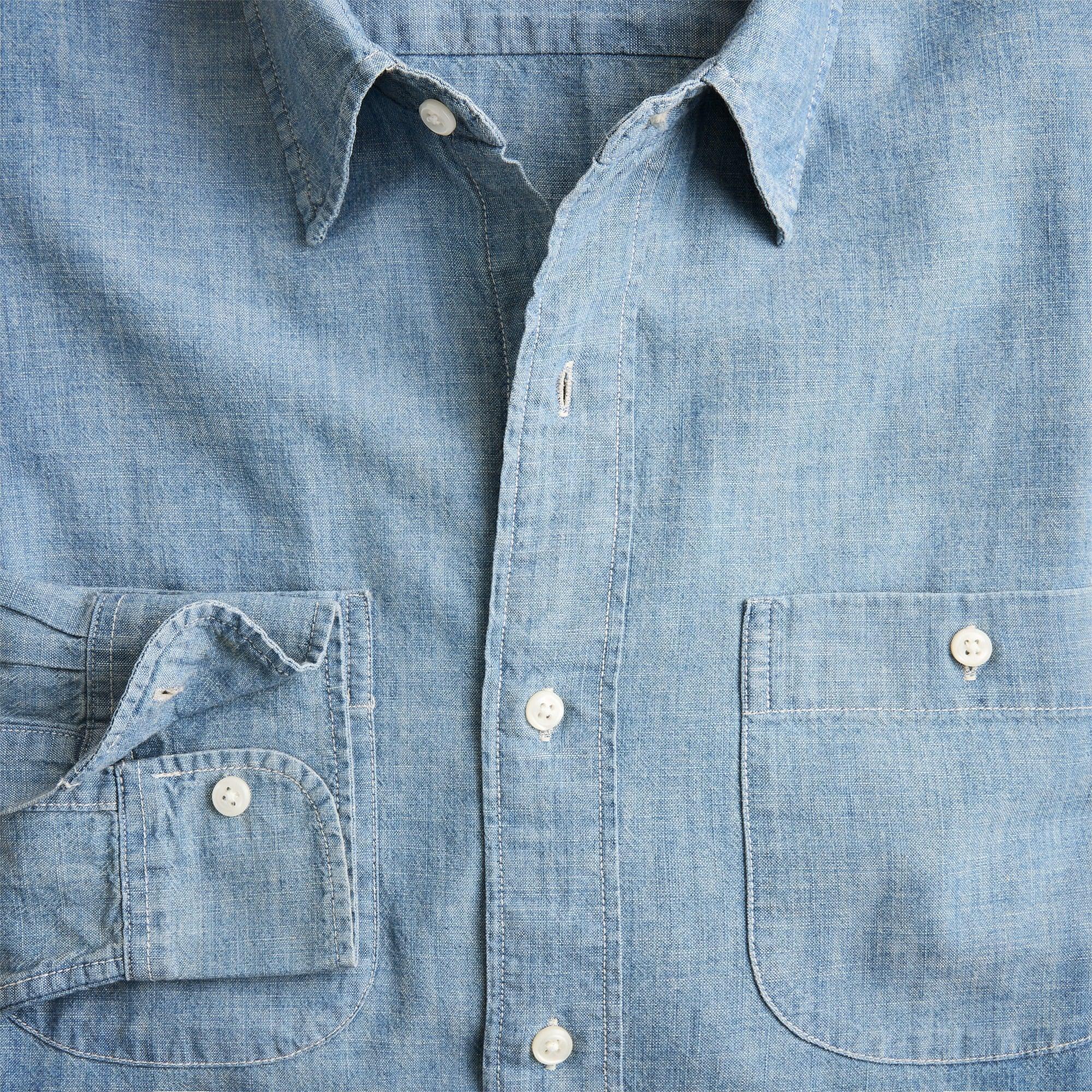 Giant-fit organic cotton chambray workshirt Product Image