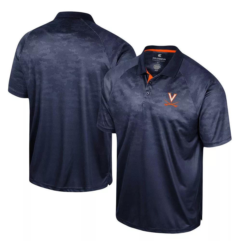 Men's Colosseum Navy Virginia Cavaliers Honeycomb Raglan Polo, Size: Medium, Blue Product Image
