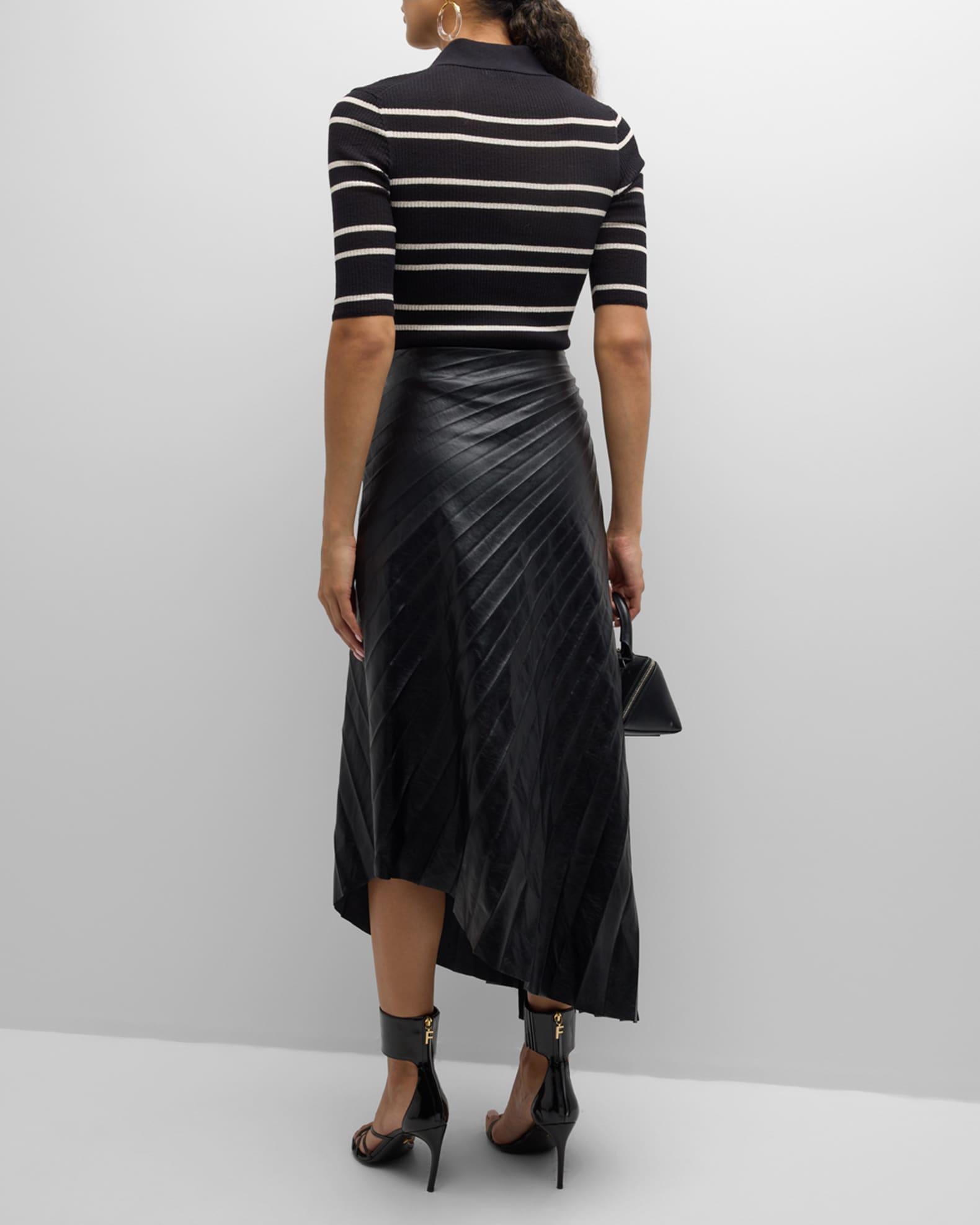 Tracy Pleated High-Low Midi Skirt Product Image