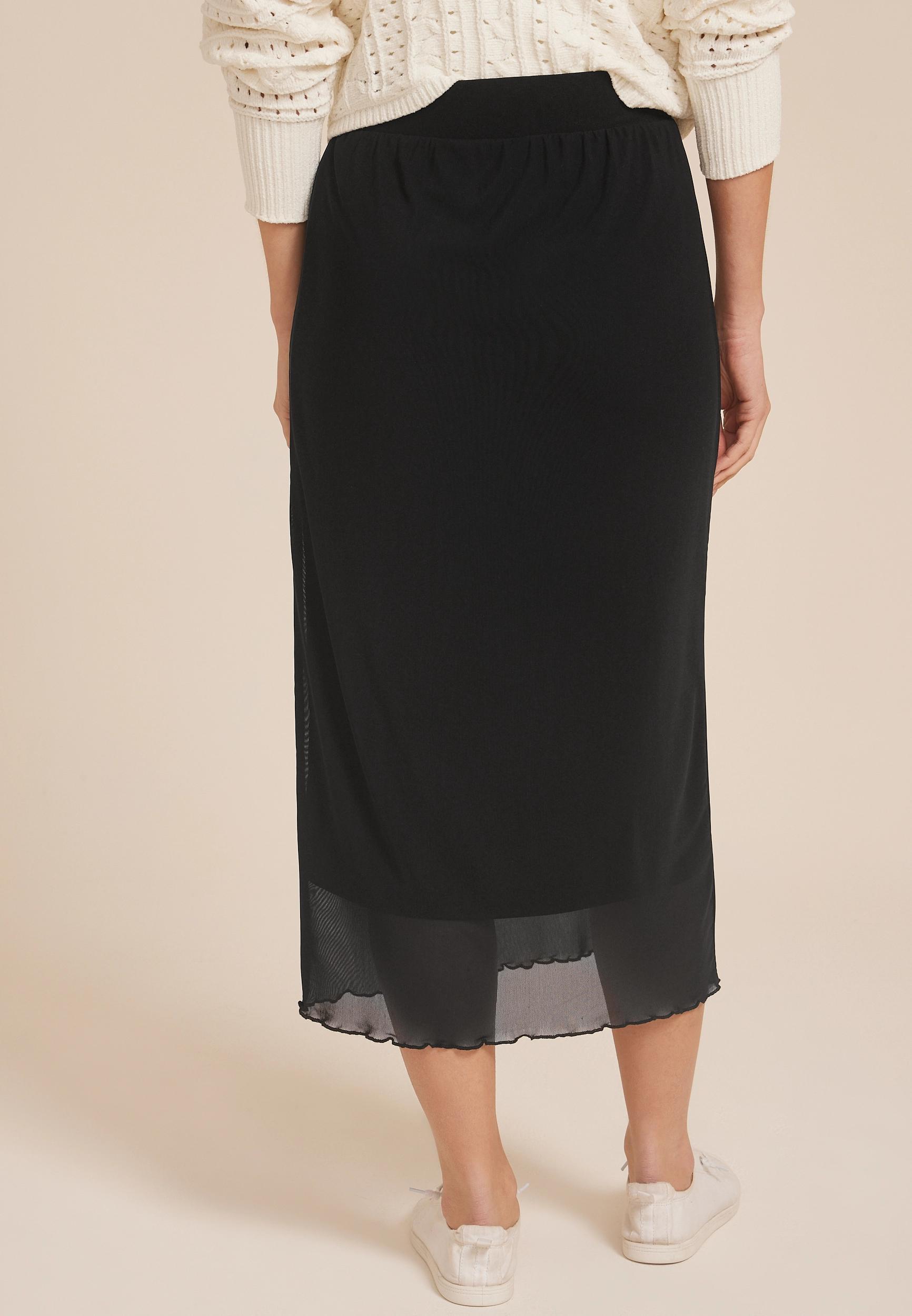 Mesh High Rise Midi Skirt Product Image