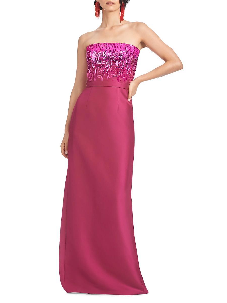 Womens Phaedra Sequined Strapless Column Gown Product Image