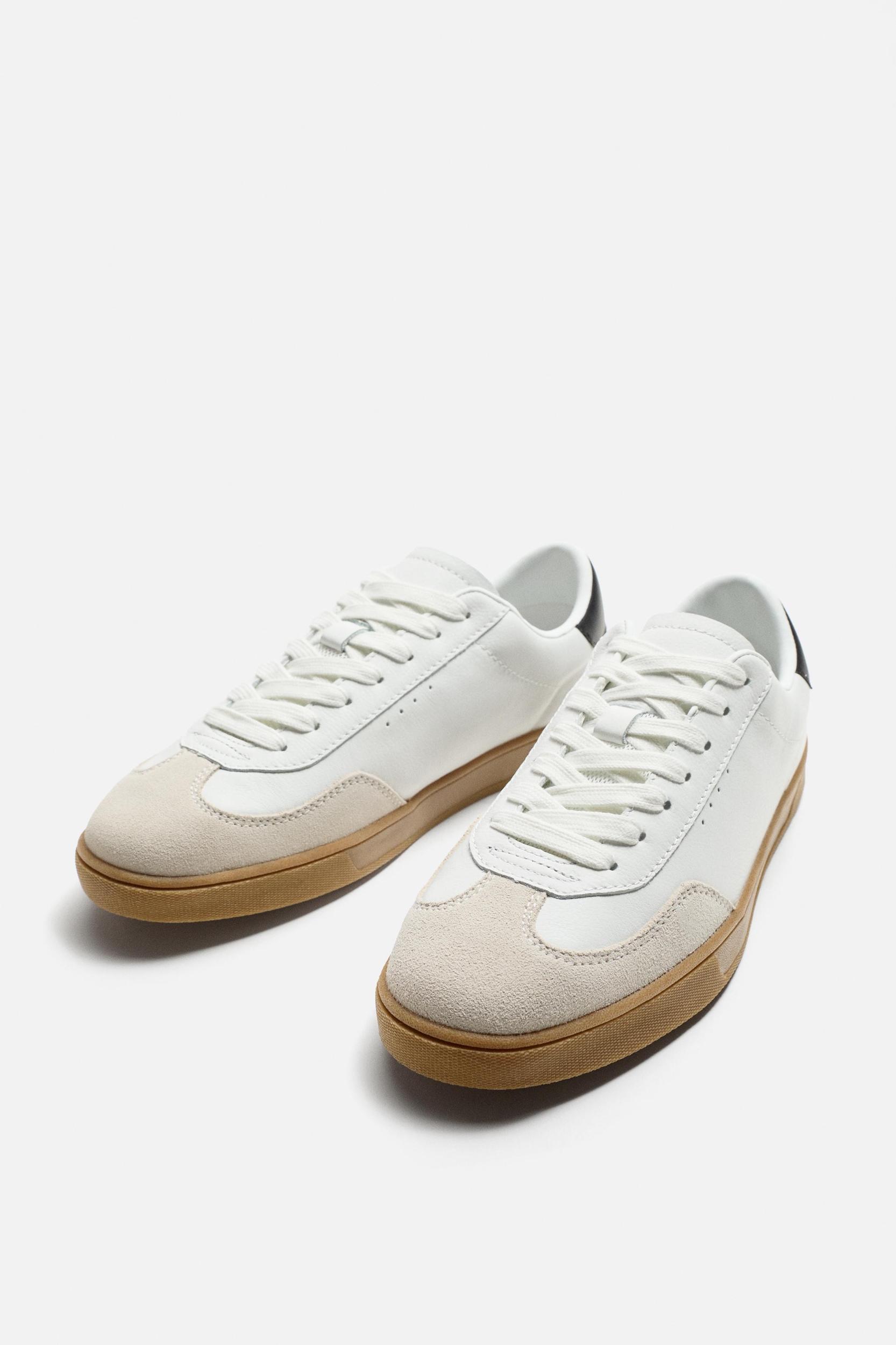 LEATHER RETRO STYLE SNEAKERS Product Image