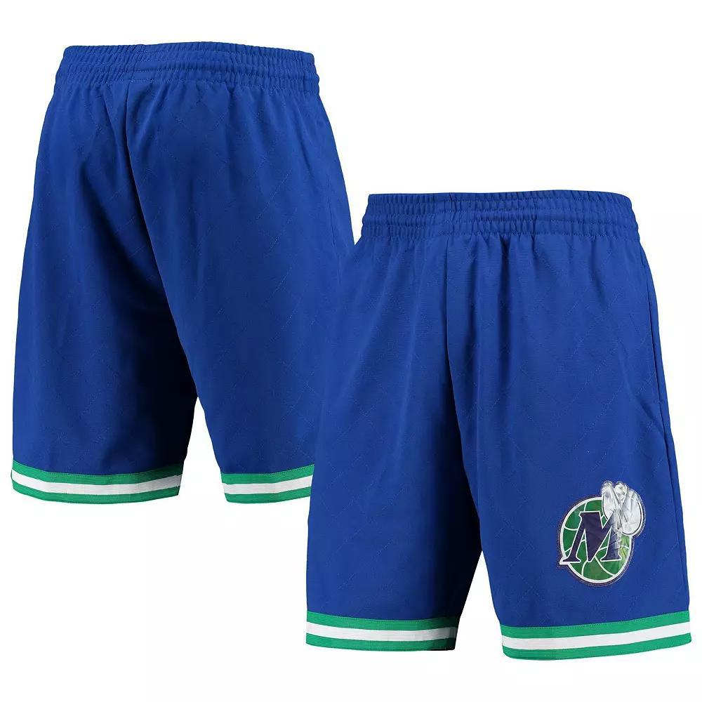 Men's Mitchell & Ness Blue Dallas Mavericks 1998 Hardwood Classics 75th Anniversary Swingman Shorts, Size: 4XL Product Image