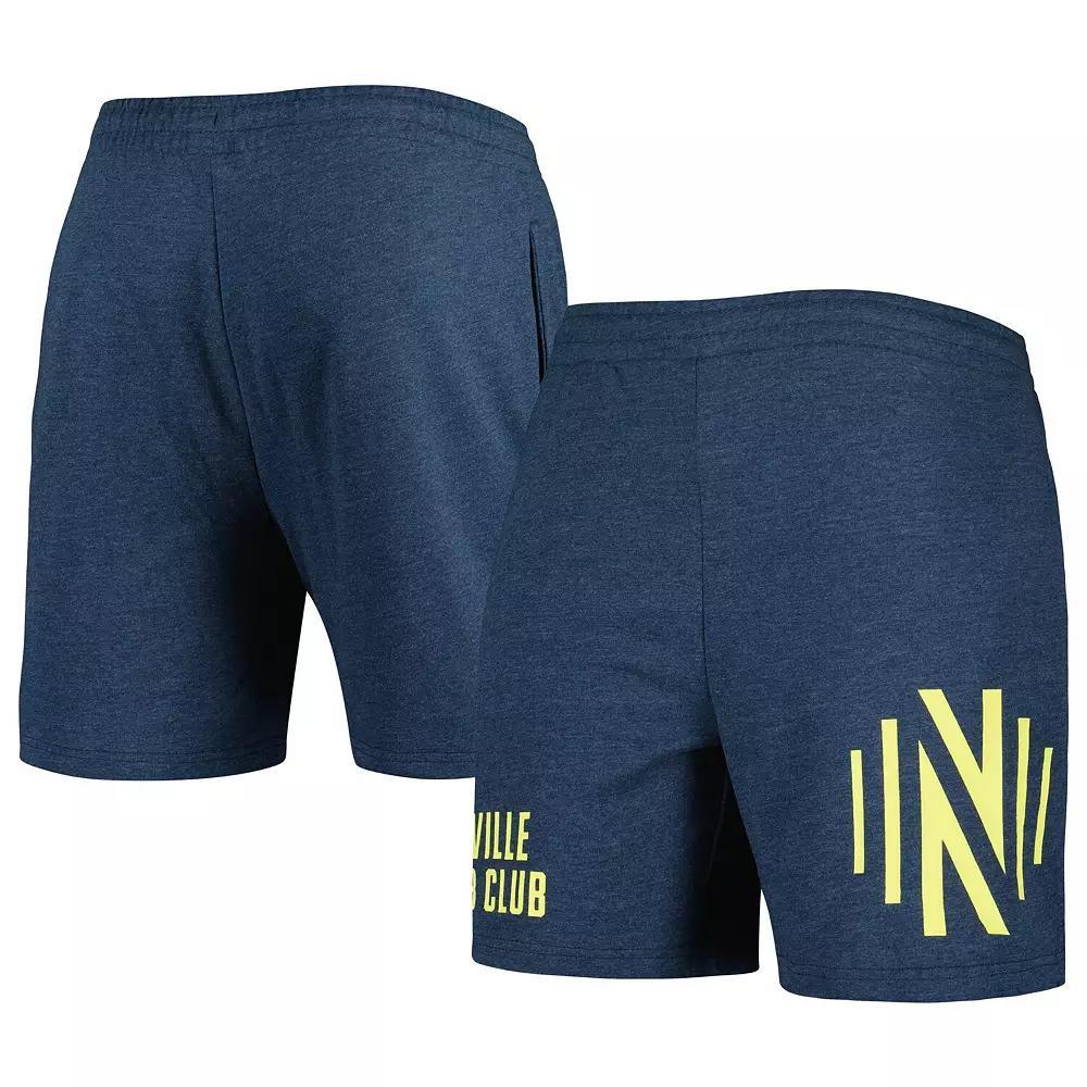 Men's Concepts Sport  Heather Navy Nashville SC Multi-Logo Shorts, Size: Small, Mls Blue Product Image