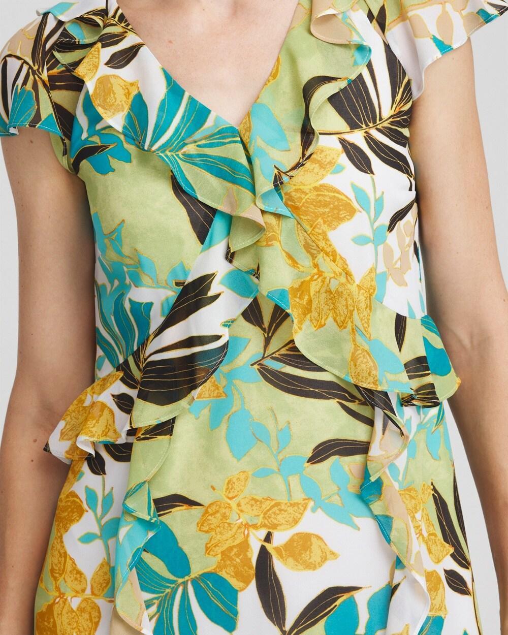 Chiffon Floral Faux Wrap Dress Product Image