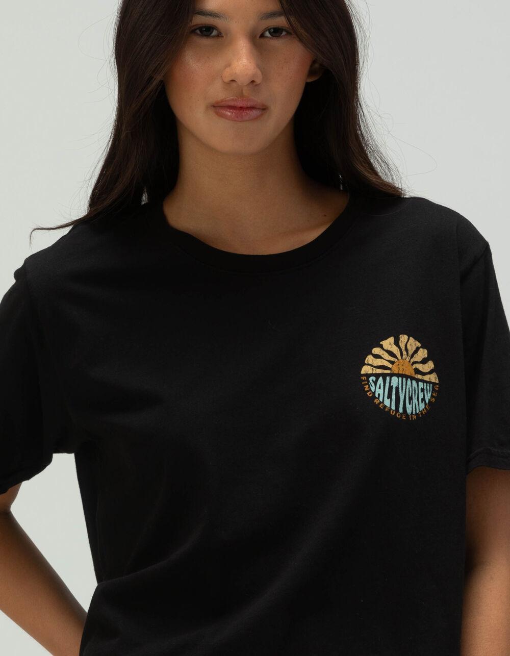 SALTY CREW Sun Days Womens Crop Tee - BLACK Product Image