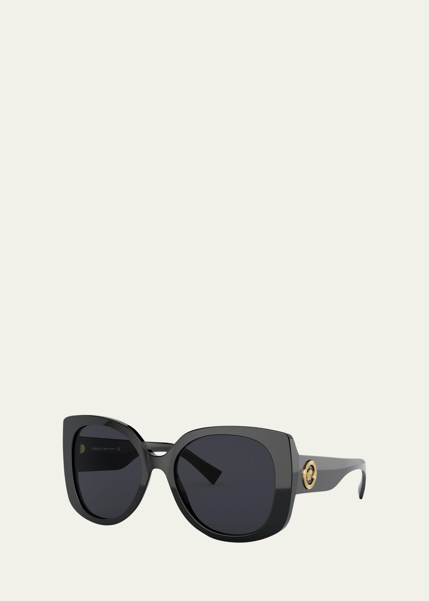 Rectangle Acetate Sunglasses w/ Medusa Temples Product Image
