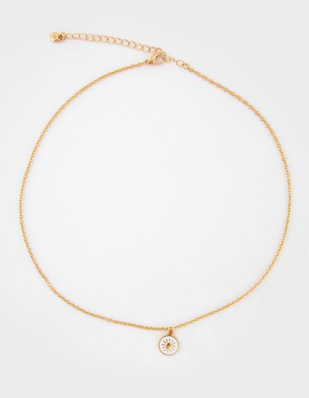 FULL TILT Layered Flower Sun Charm Necklace Product Image