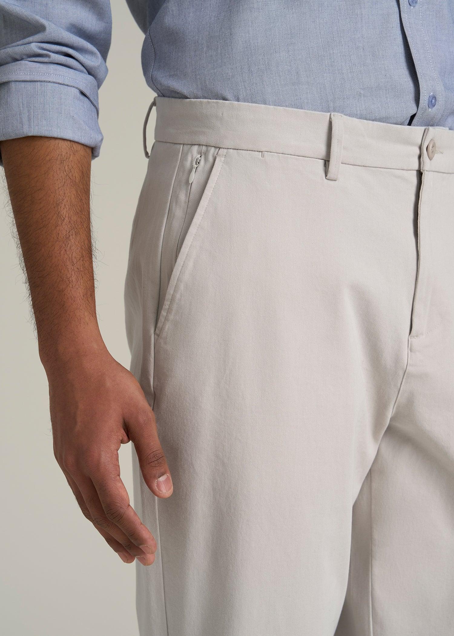 4 Way Stretch Commuter RELAXED Chino Pants for Tall Men in Drywall Tan Product Image