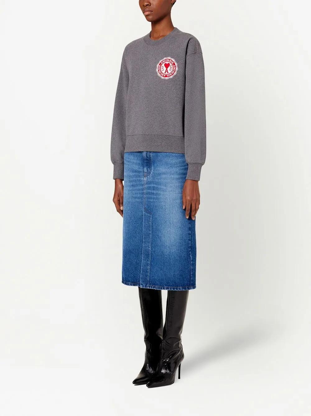 logo-patch organic-cotton sweatshirt Product Image