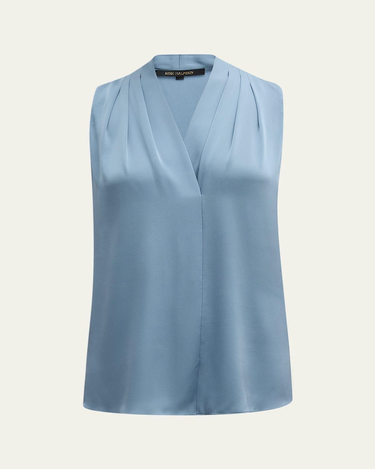 Womens Mila Sleeveless Silk-Blend Blouse Product Image