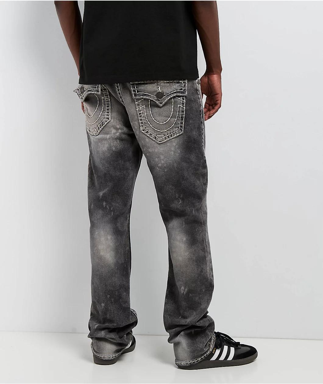 True Religion Ricky Faded Super T Grey Wash Straight Leg Jeans Product Image