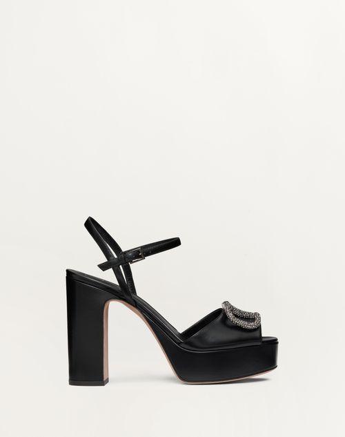 SANDAL WITH VLOGO SIGNATURE PLATFORM IN CALFSKIN 115MM Product Image