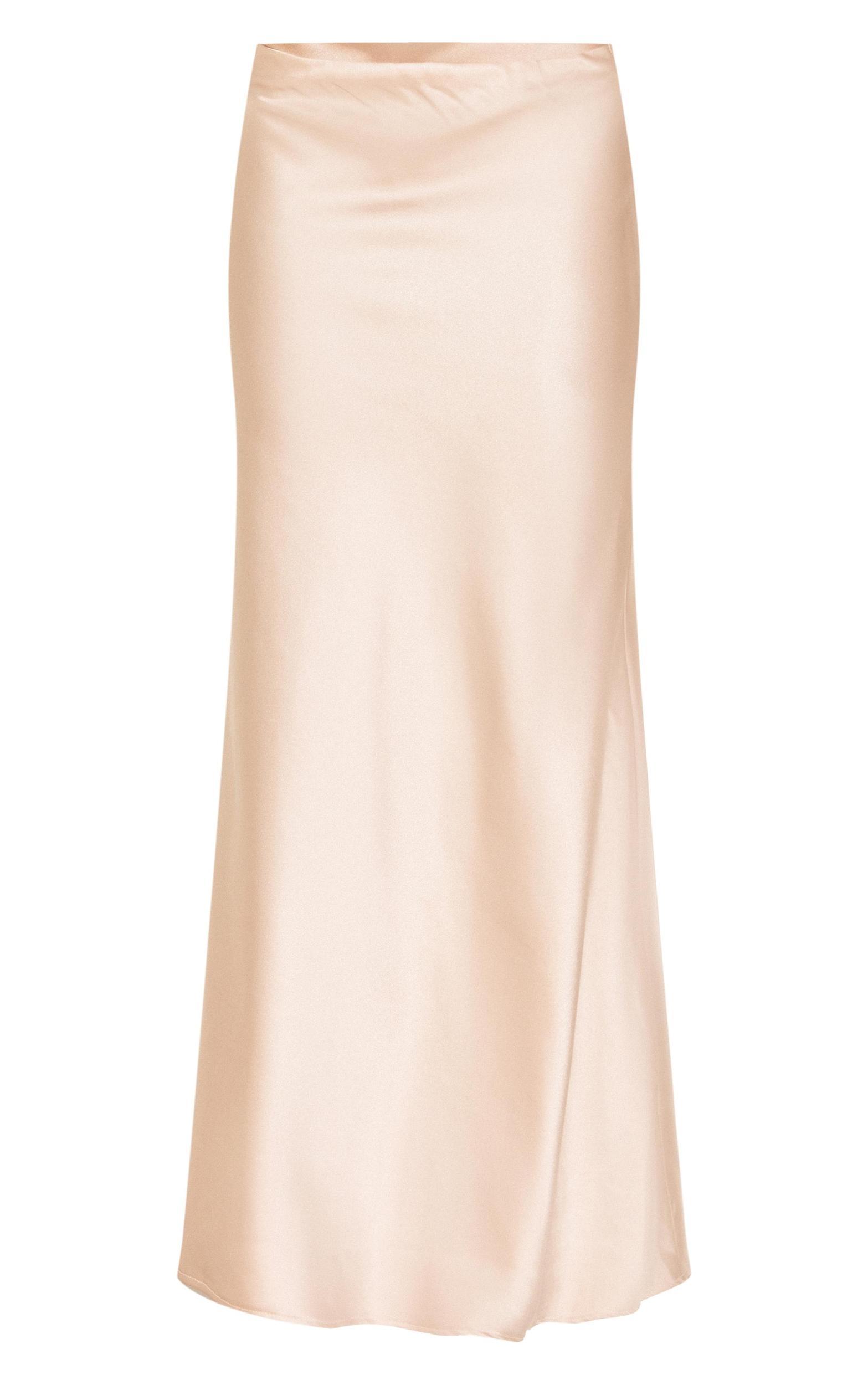 Champagne Satin Floaty Maxi Skirt Product Image