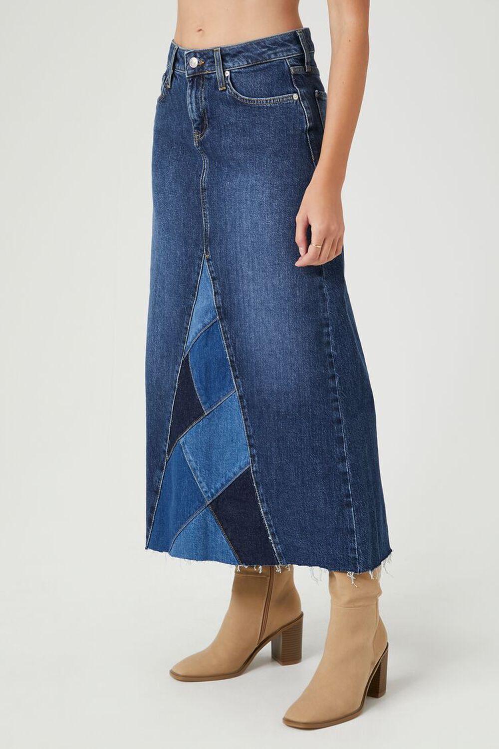 Patchwork Denim Maxi Skirt | Forever 21 Product Image