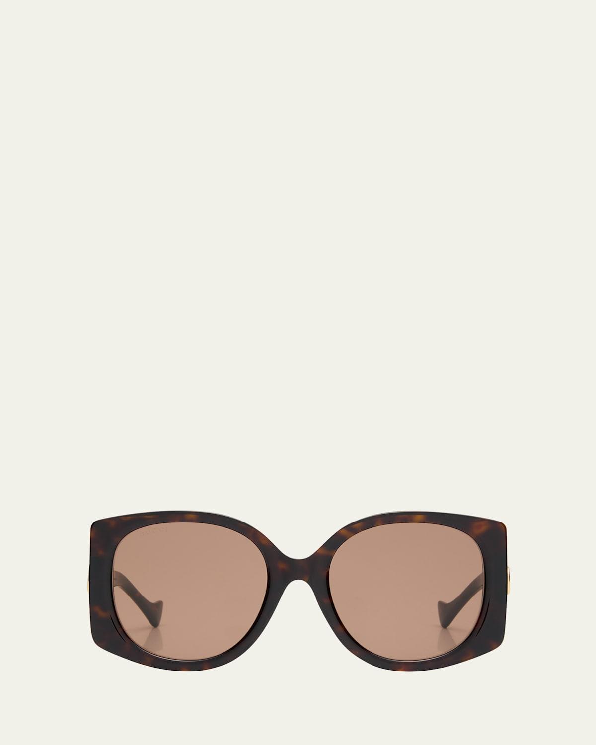 Raised Interlocking GG Acetate Butterfly Sunglasses Product Image