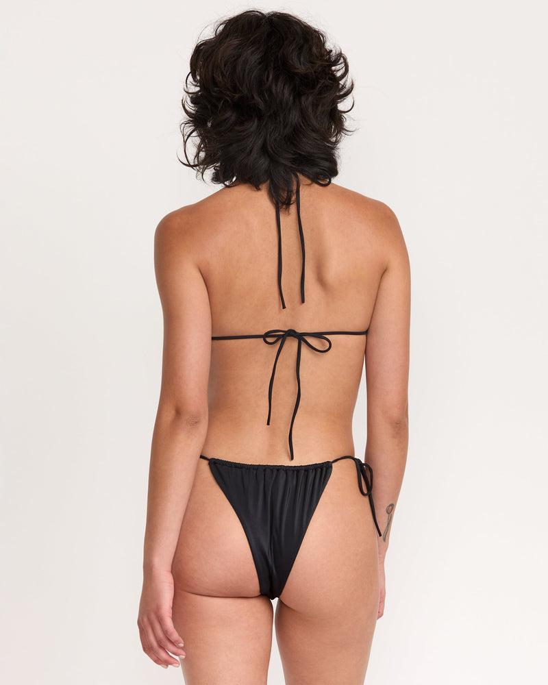 Solid Slide Tie Skimpy Bikini Bottom Product Image