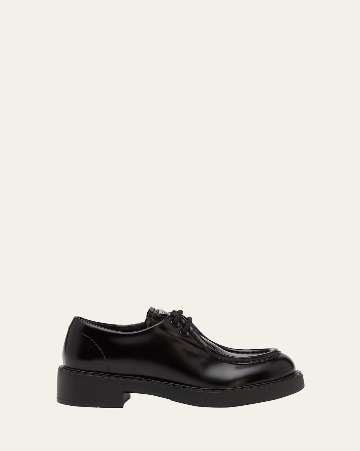 Womens Brushed Leather Lace-Up Shoes Product Image