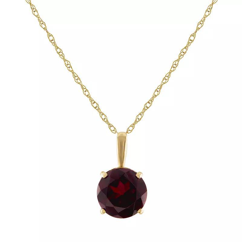 Designs by Gioelli 10k Gold Gemstone Solitaire Pendant Necklace, Women's, Size: 18", Red Product Image