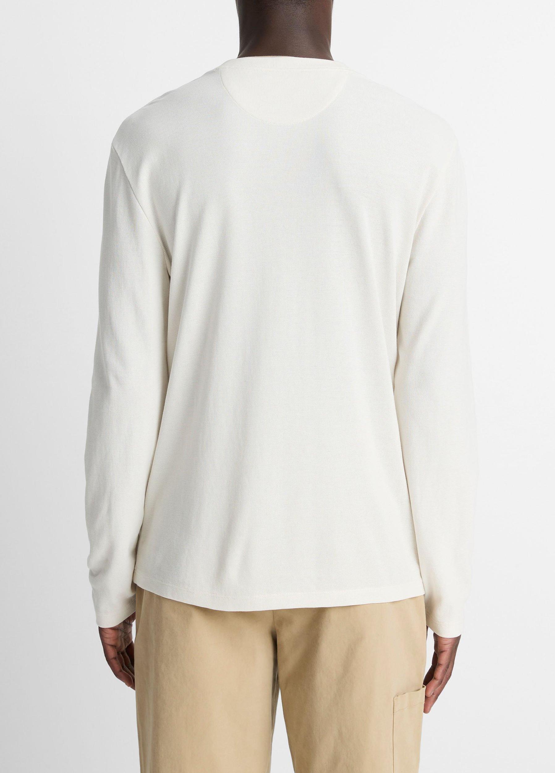 Micro-Waffle Pima Cotton Double-Collar Long-Sleeve T-Shirt Product Image