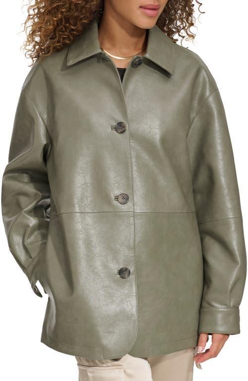 Women's Levi's® Faux Leather Vintage Collared Shirt Jacket, Size: Large, Grey Product Image