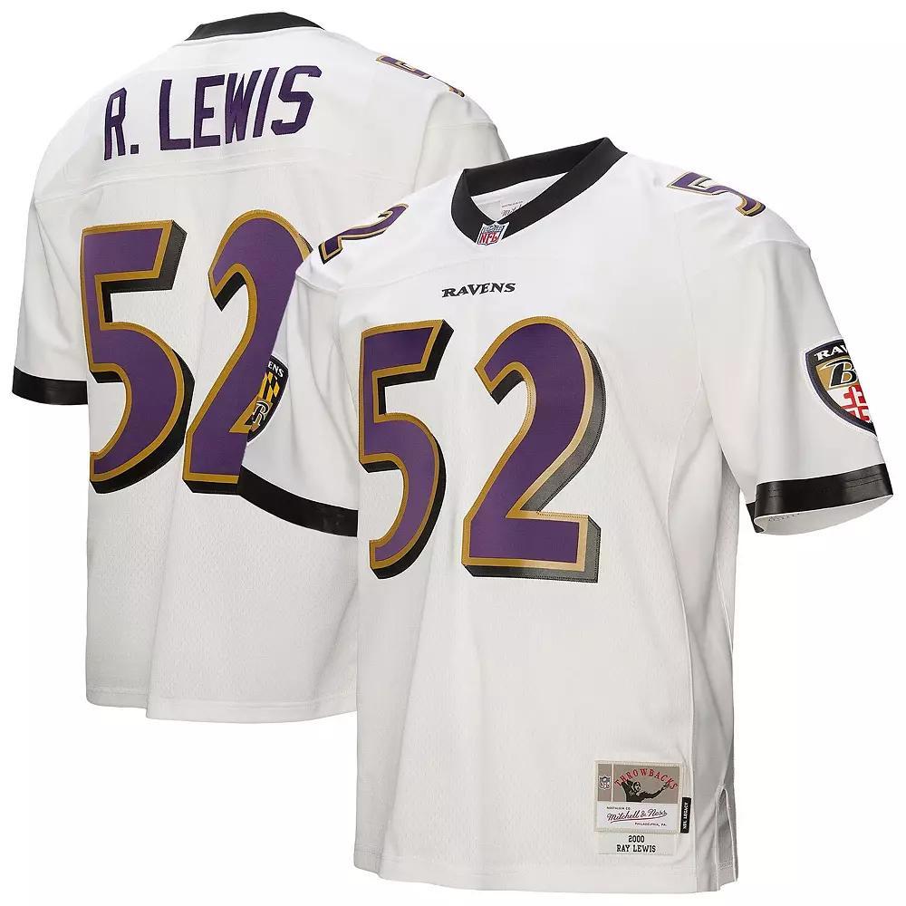 Men's Mitchell & Ness Ray Lewis White Baltimore Ravens 2000 Legacy Replica Jersey, Size: 4XL Product Image