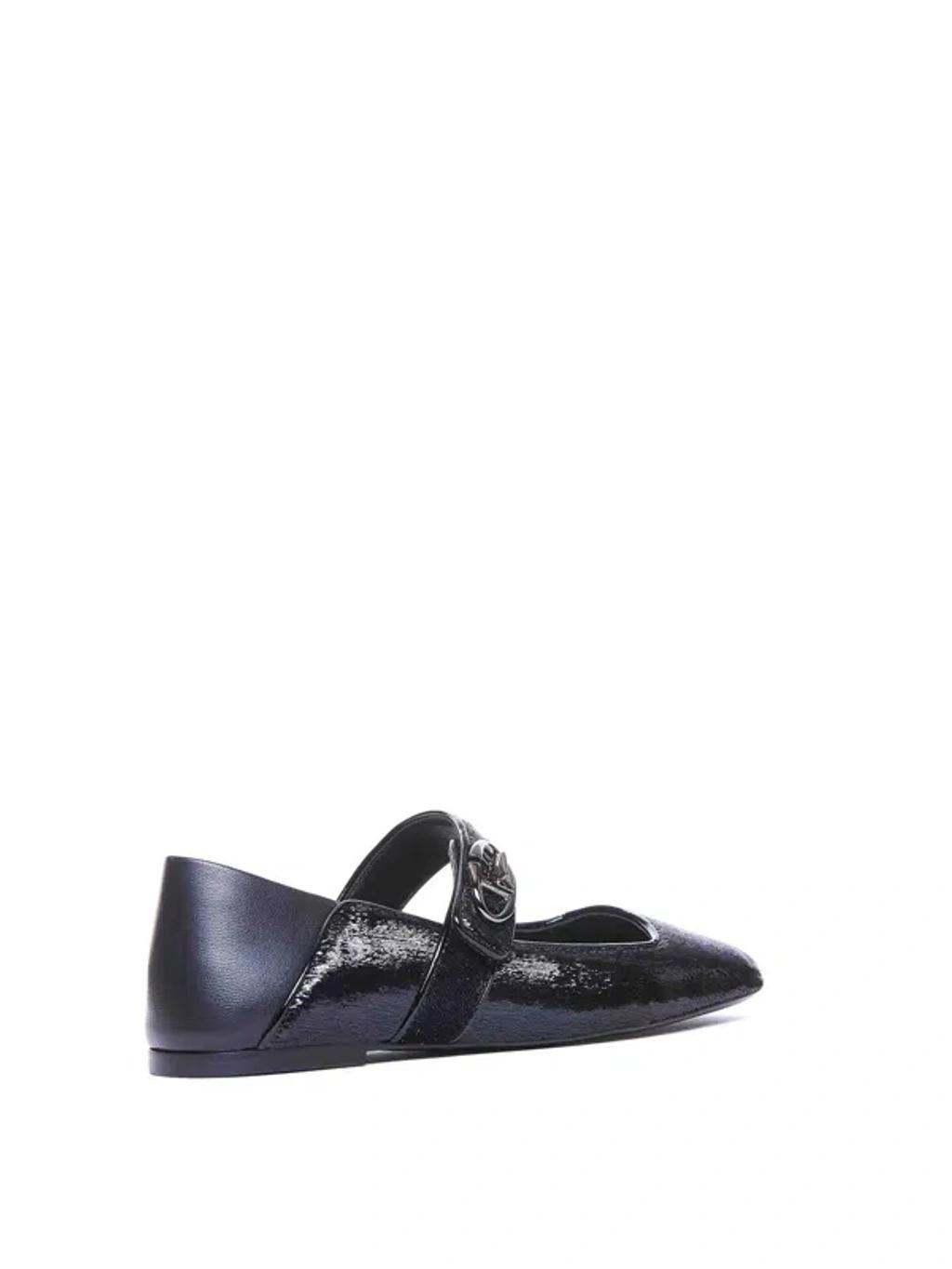 VALENTINO GARAVANI Vlogo Locker Mary-jane Ballerina Shoes In Black Product Image