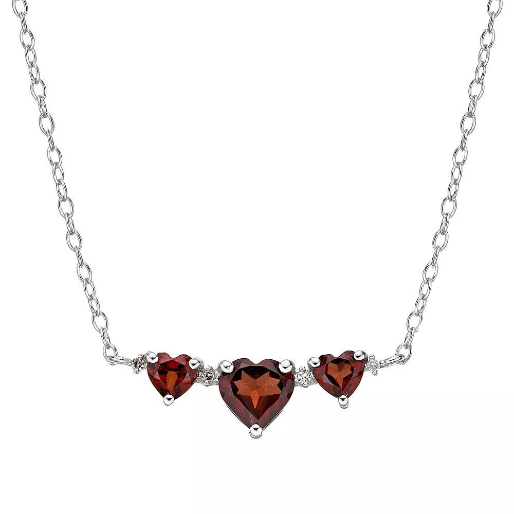 Gemminded Sterling Silver Garnet & Diamond Accent Necklace, Women's, Size: 18" Product Image