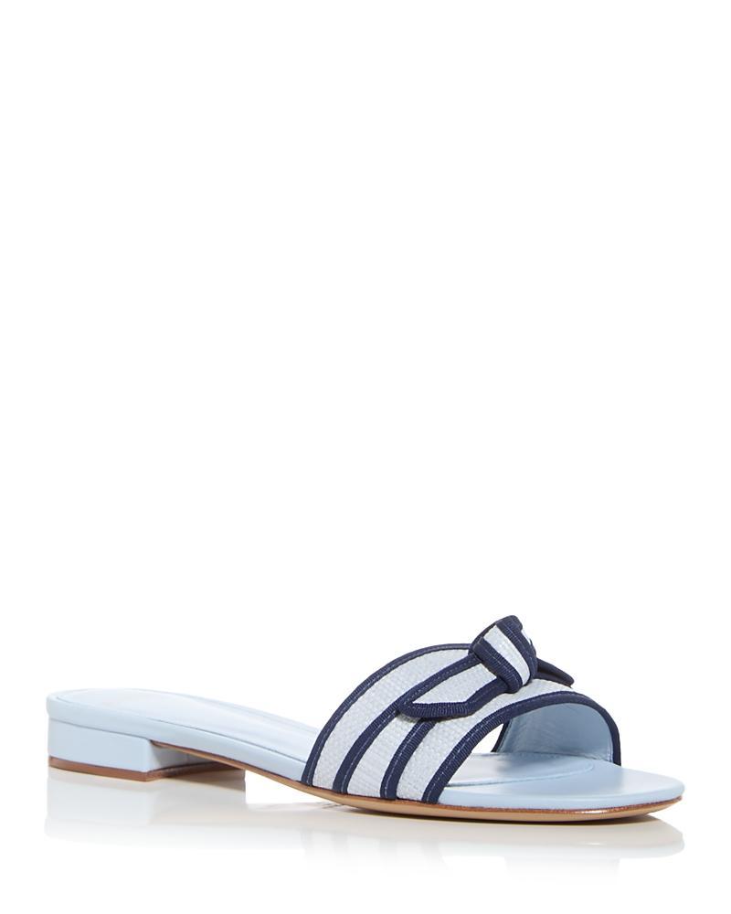 Alexandre Birman Womens Bow Raffia Slide Sandals Product Image